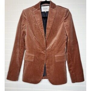 FRAME Velvet One Button Blazer Jacket  Spice Size 0 Women's